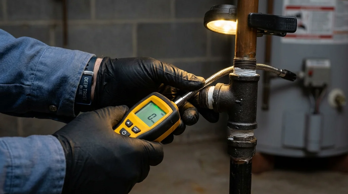 Gas leak detection with electronic sniffer by Johns Plumbing LLC in Aliso Viejo