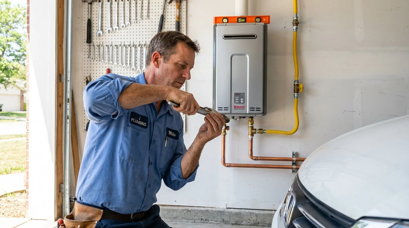 Tankless water heater installation by a Johns Plumbing LLC plumber in Aliso Viejo